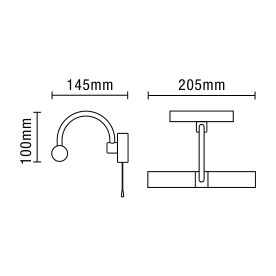 Corvus Bathroom Wall Light, Chrome