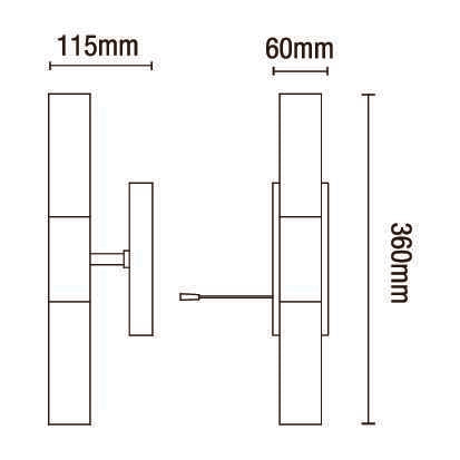 Aries Bathroom Wall Light, Chrome