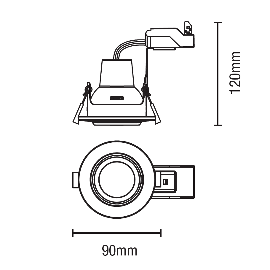Eros IP65 GU10 Fire Rated Tilt Downlight Satin Brass