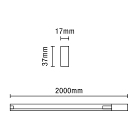 Tor 2 Metre Single Mains Lighting Track - White