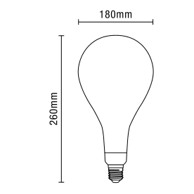 6 Watt LED E27 Edison Screw Oversized Filament Pear Bulb - Amber