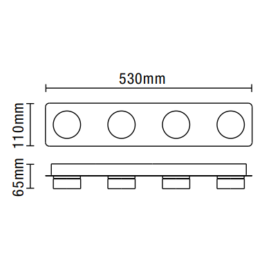 Amalfi LED Bathroom Ceiling Spotlight Bar, Matt Black