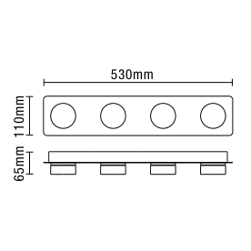 Amalfi LED Bathroom Ceiling Spotlight Bar, Chrome