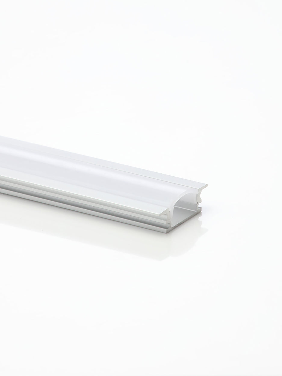 2m Aluminum Recessed Profile Silver Opal Cover