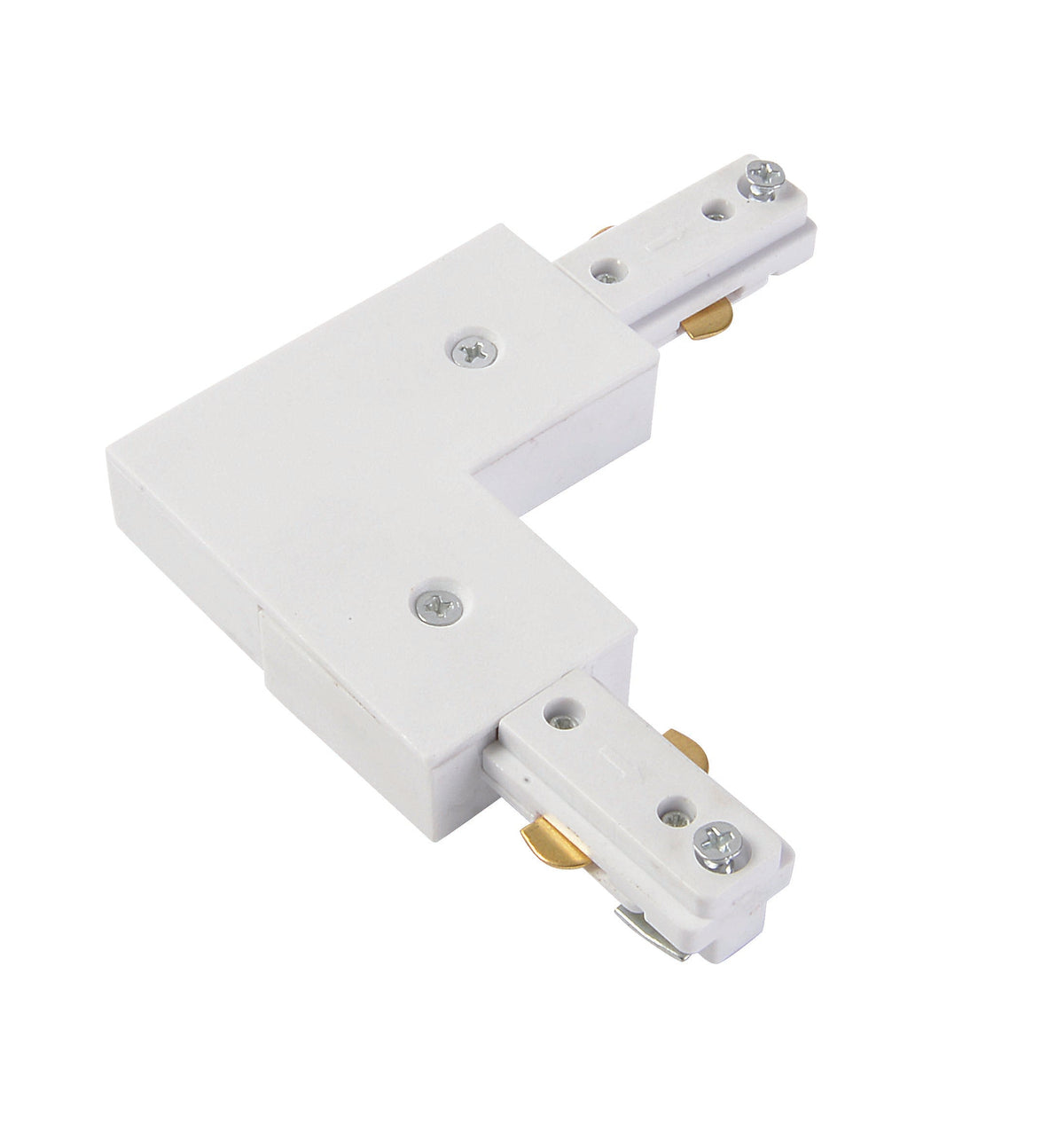 Tor L Shaped Connector for Single Circuit Mains Track - White