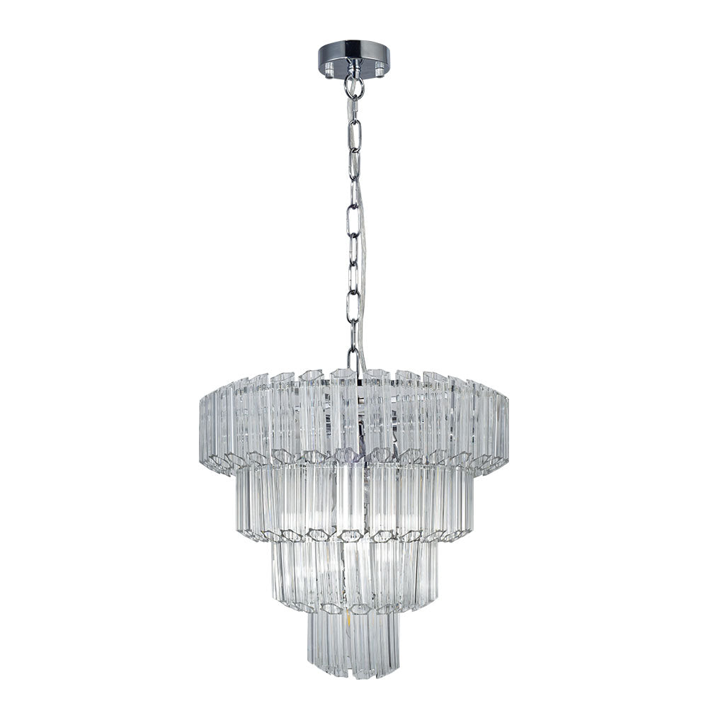 Pierre 11 Light Polished Chrome Crystal Ceiling Pendant