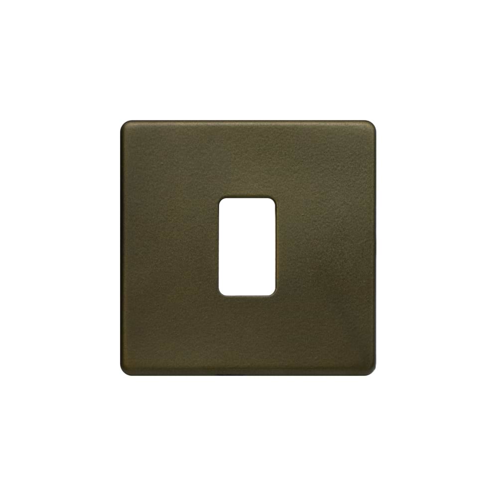The Eton Collection Bronze 1 Gang RM Rectangular Module Grid Switch Plate