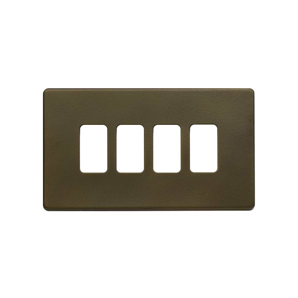 The Eton Collection Bronze 4 Gang RM Rectangular Module Grid Switch Plate
