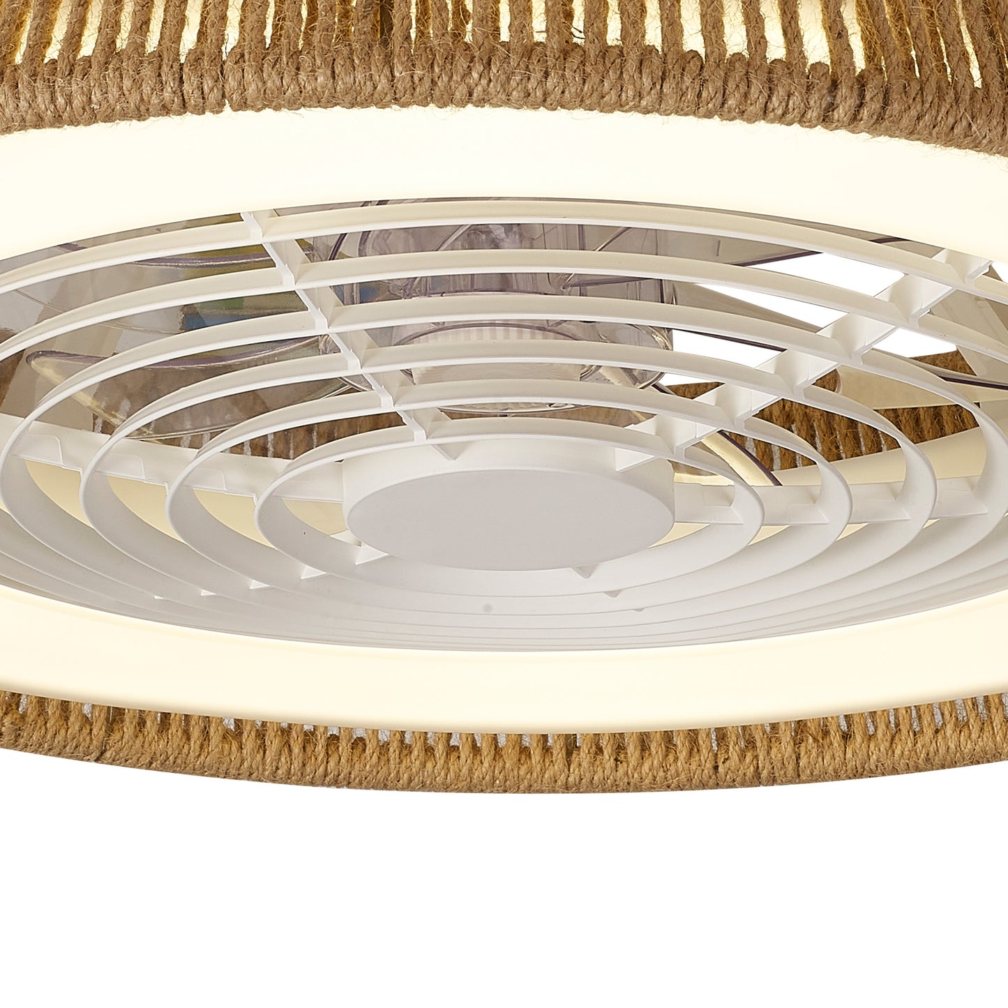 Polinesia Rope 70W LED Dimmable Ceiling Light With Built-In 35W DC Reversible Fan, Beige Oscu, 4200lm, 5yrs Warranty by Mantra