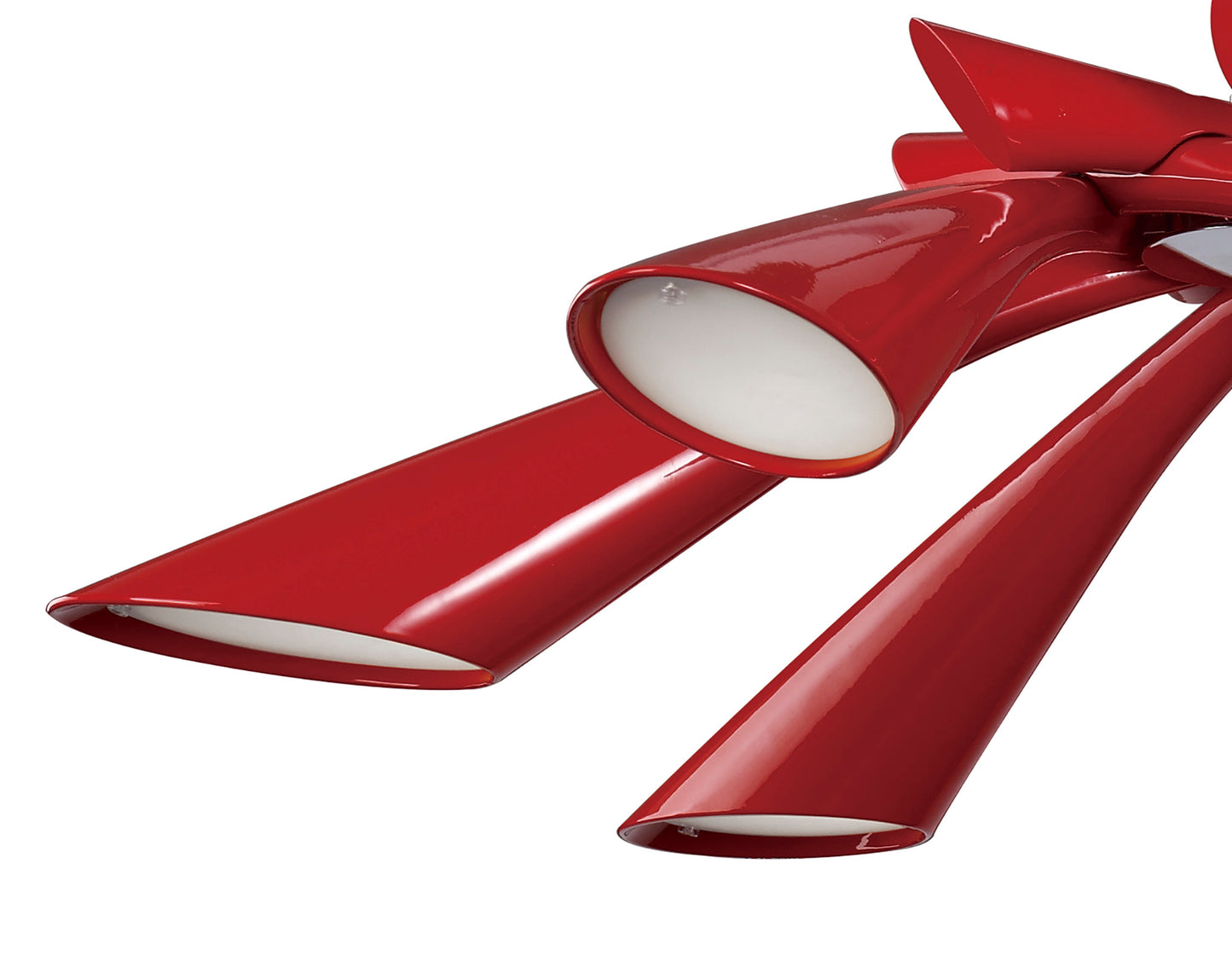 Pop Pendant/Ceiling Convertible To Semi Flush 6 Light E27, Gloss Red/White Acrylic/Polished Chrome, CFL Lamps INCLUDED by Mantra