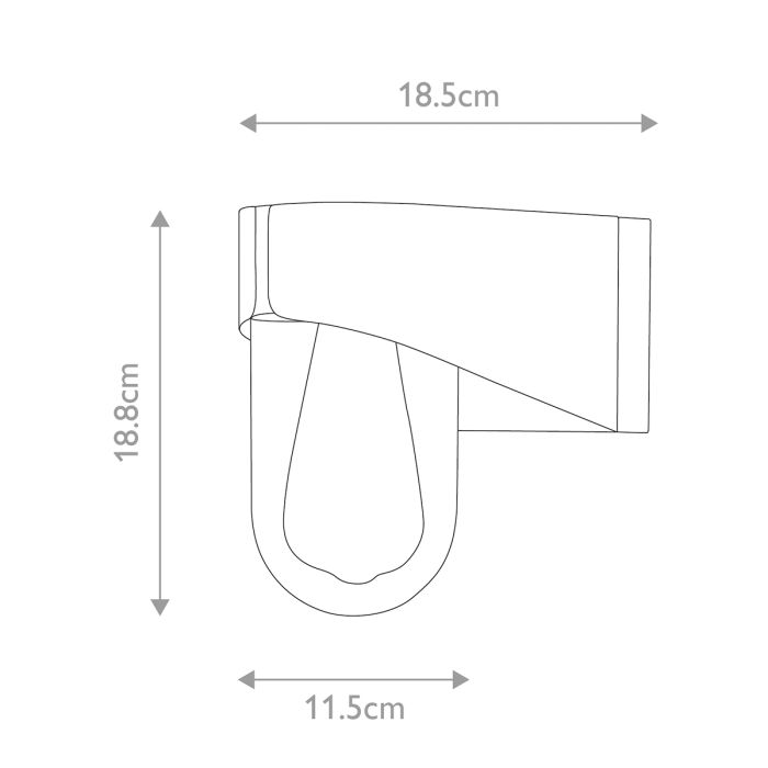 Porto 1 Light Wall Lantern - Grey