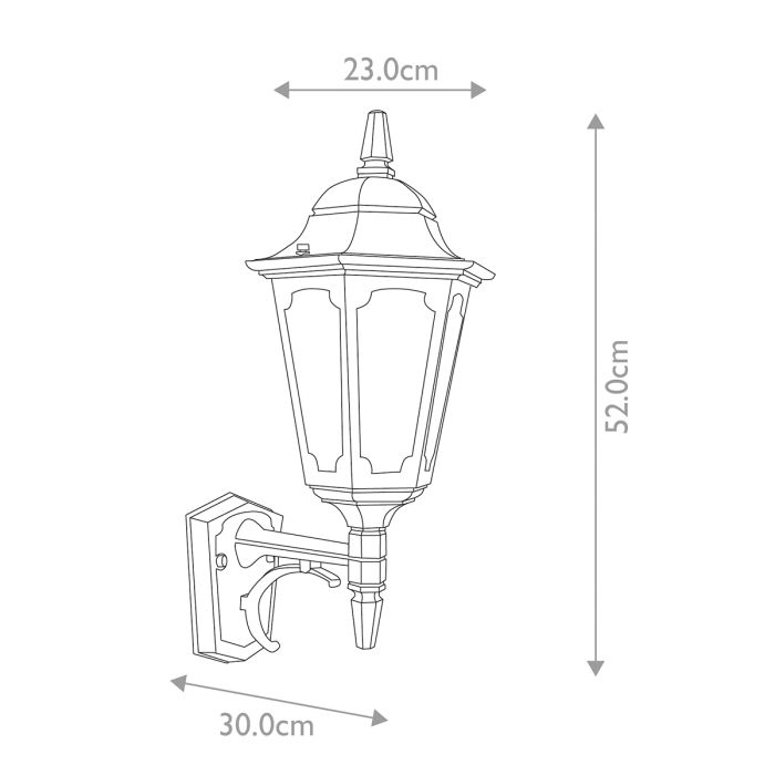 Parish 1 Light Up Wall Lantern - Black