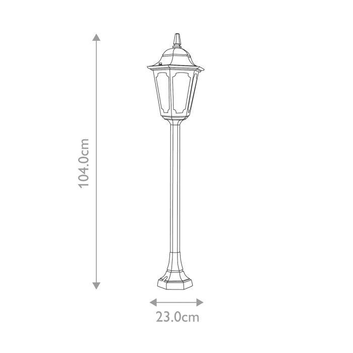Parish 1 Light Pillar Lantern - Black