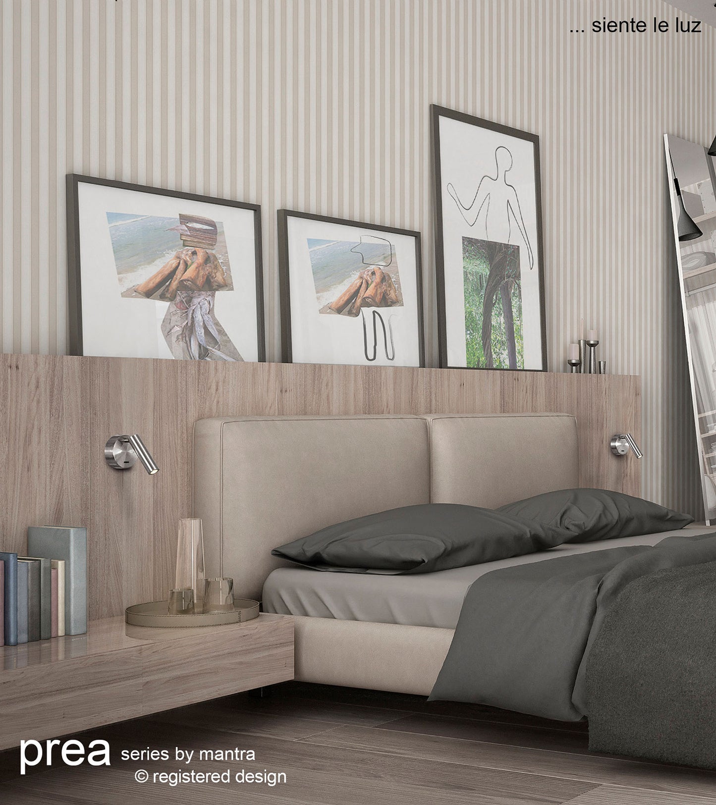 Prea Wall/Reading Light, 3W LED, 3000K, 210lm, Switched, Antique Brass, 3yrs Warranty by Mantra