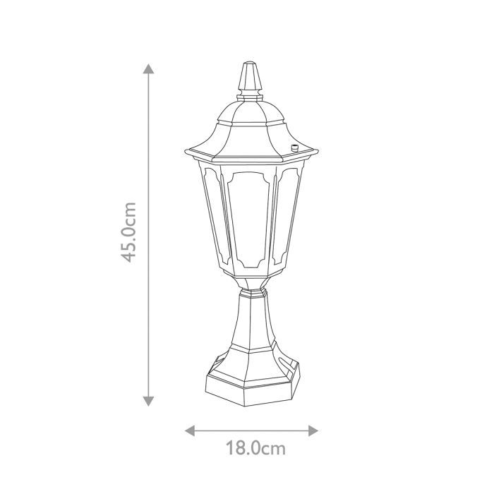 Parish Mini 1 Light Pedestal Lantern - Black
