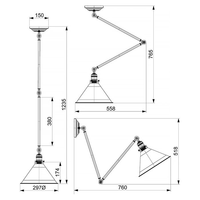 Provence 1 Light Wall Light/Pendant - Polished Nickel