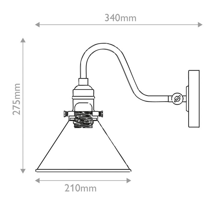 Provence 1 Light Wall Light - Aged Brass & Matte Black
