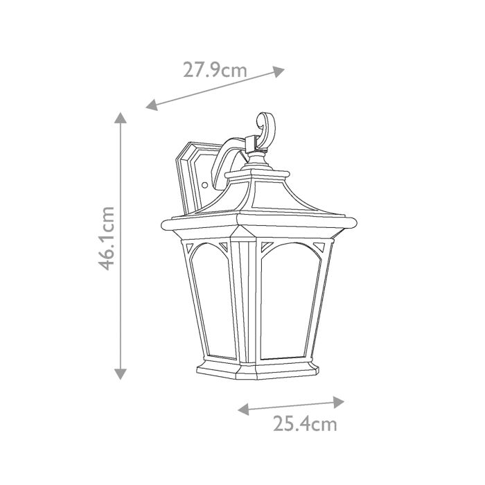 Bedford 1 Light Large Wall Lantern - Mystic Black