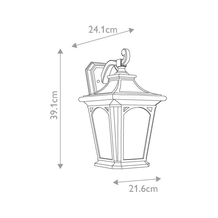 Bedford 1 Light Medium Wall Lantern - Mystic Black