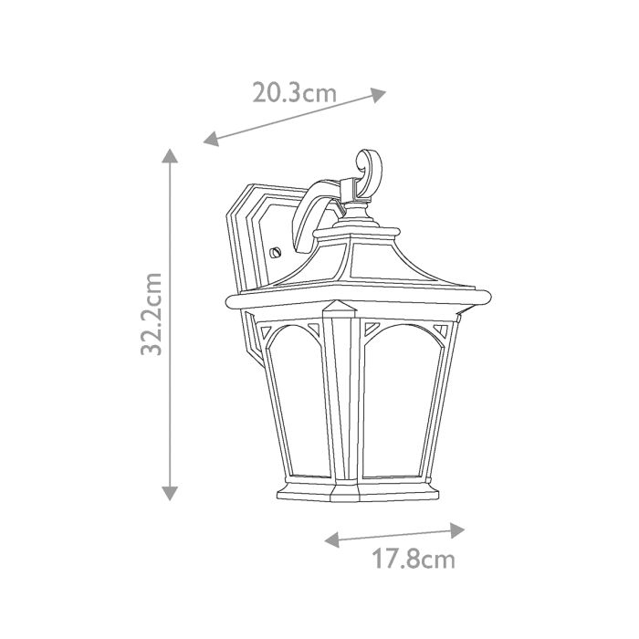 Bedford 1 Light Small Wall Lantern - Mystic Black
