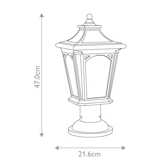Bedford 1 Light Medium Pedestal Lantern - Mystic Black