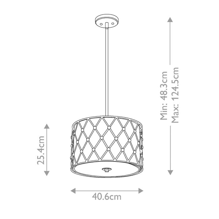 Brown Lattice 3 Light Medium Pendant - Copper Canyon