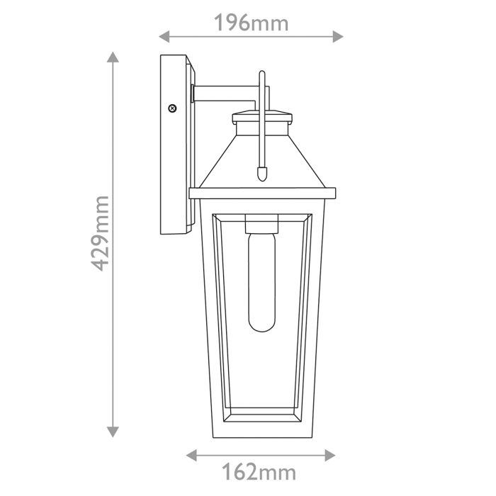 Buckley 1 lt Coastal Medium Outdoor Wall Lantern - Matt Black & Brass Accent