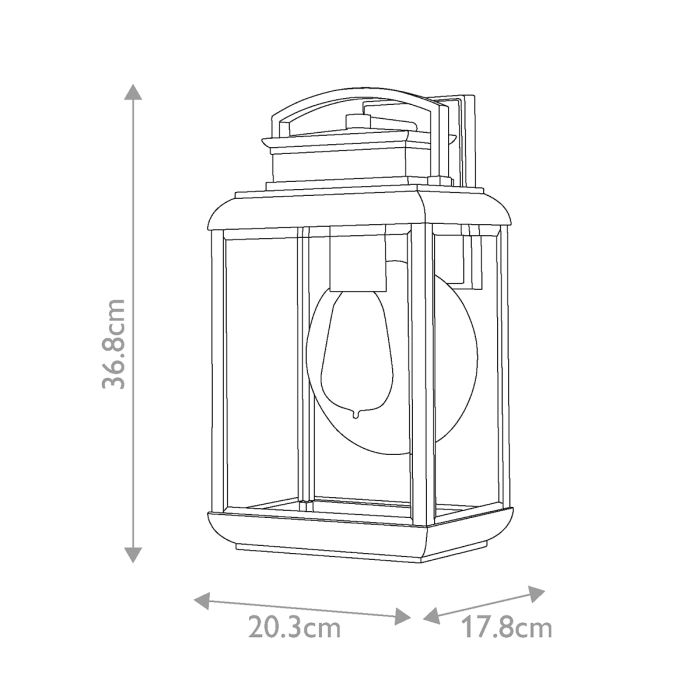 Byron 1 Light Medium Wall Lantern - Imperial Bronze with Copper Reflector
