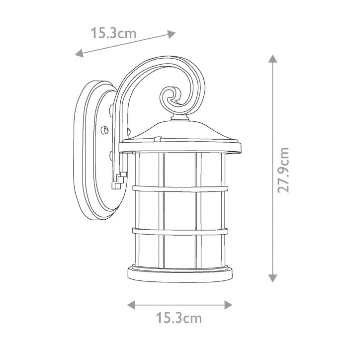 Crusade 1 Light Small Wall Lantern - Earth Black