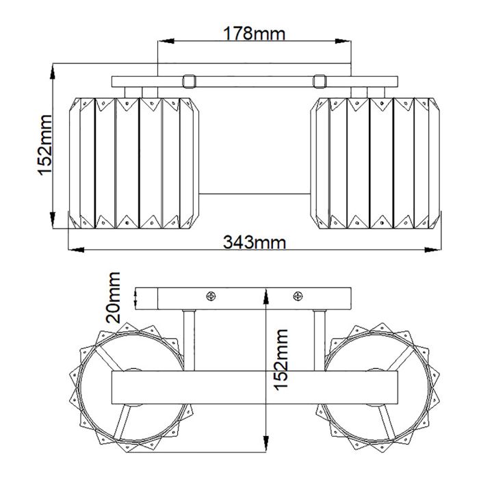 Divine 2 Light Wall Light - Polished Chrome