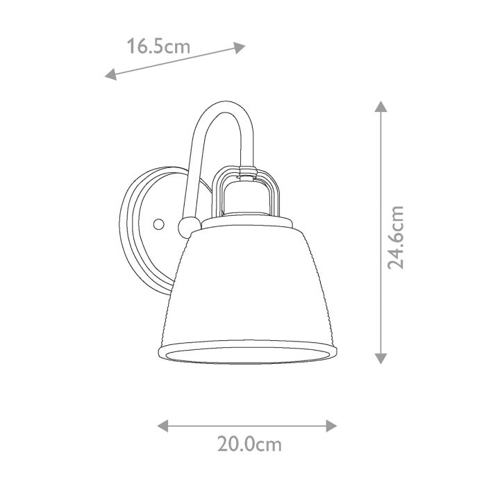 Dublin 1 Light Wall Light - Polished Chrome