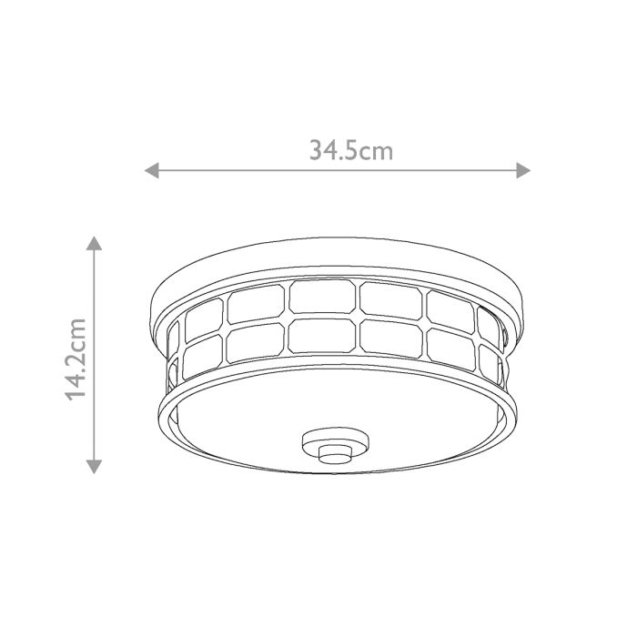Guardian 2 Light Flush - Painted Natural Brass