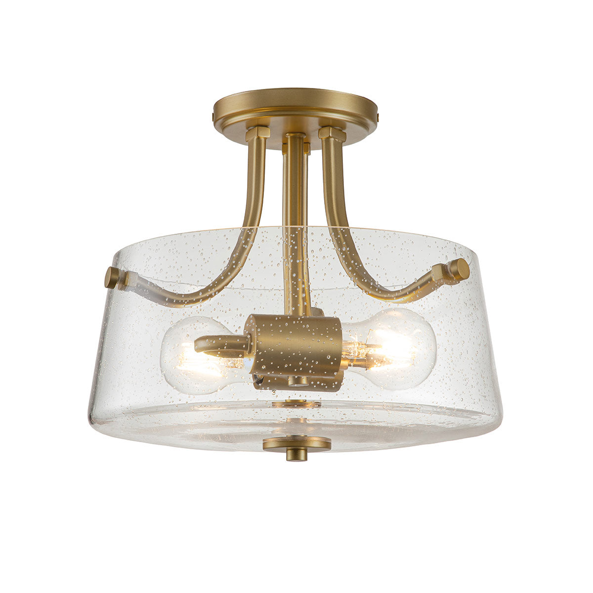 Hollister 2 Light Semi-flush Mount – Brass