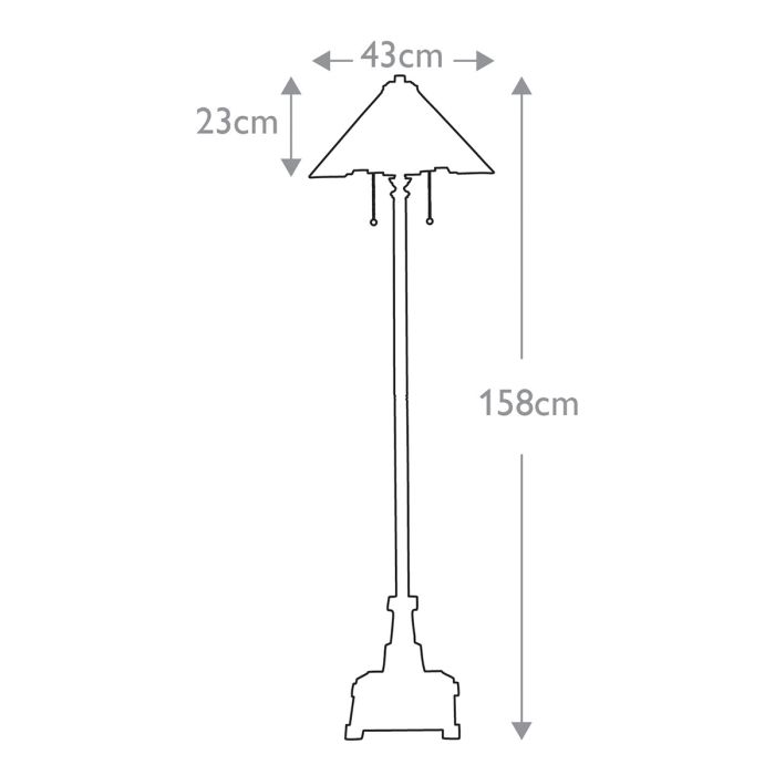 Inglenook 2 Light Floor Lamp - Valiant Bronze