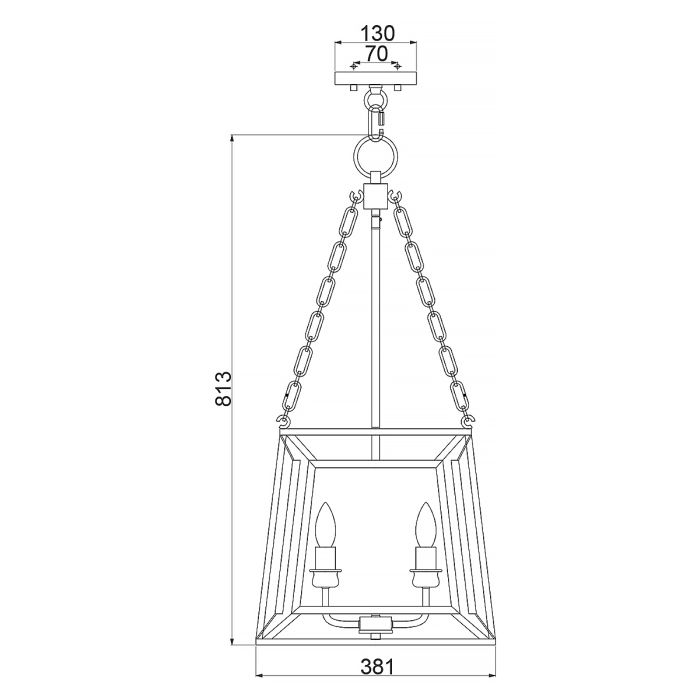 Lakeside 4 Light Tapered Pendant - Vintage Gold