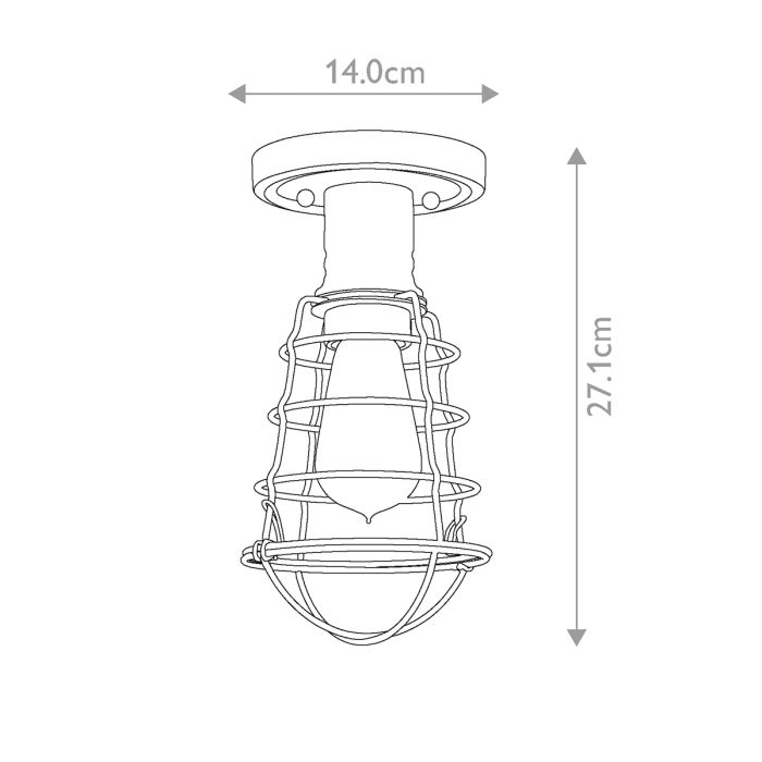 Mixon 1 Light Semi-Flush - Brushed Brass