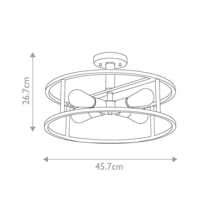 New Harbor 4 Light Semi-Flush - Western Bronze
