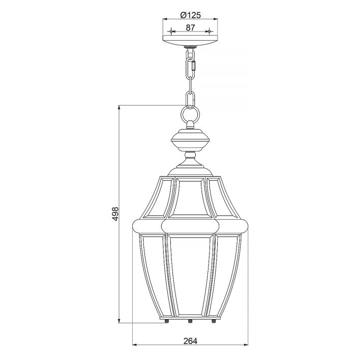 Newbury 2 Light Large Chain Lantern - Lacquered Aged Copper