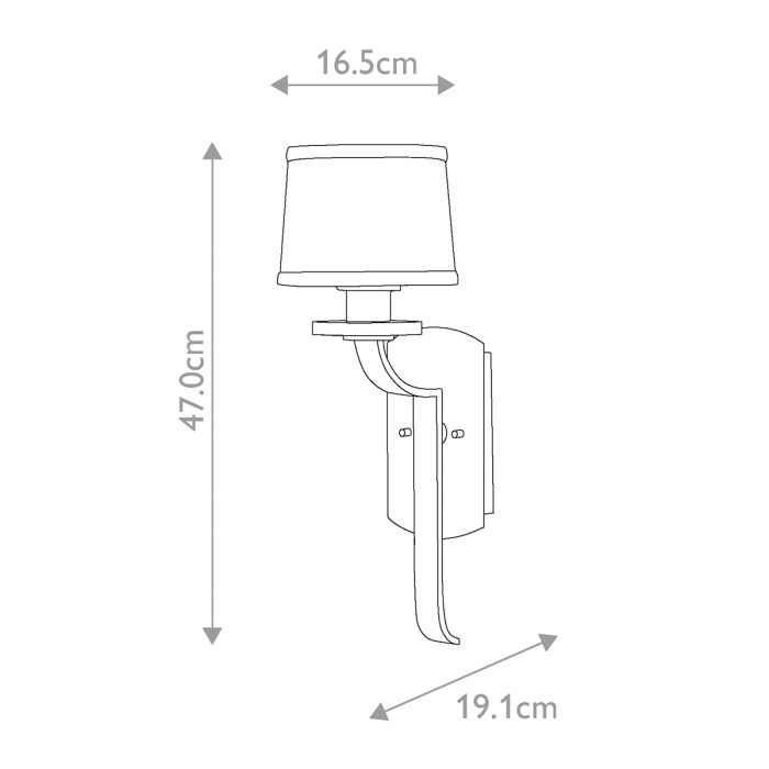Sutton Place 1 Light Wall Light - Imperial Silver