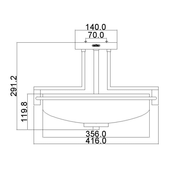 Taylor 3 Light Semi-Flush Light - Polished Chrome