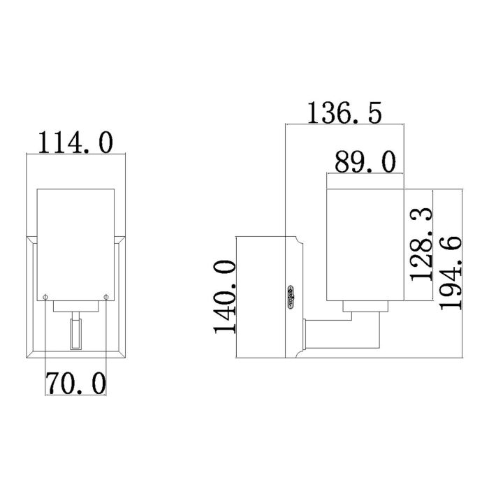 Taylor 1 Light Small Wall Light - Polished Chrome