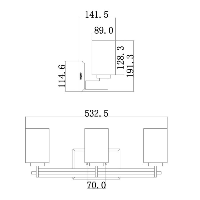 Taylor 3 Light Wall Light - Polished Chrome