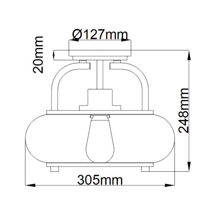 Trilogy 1 Light Small Semi-Flush - Old Bronze