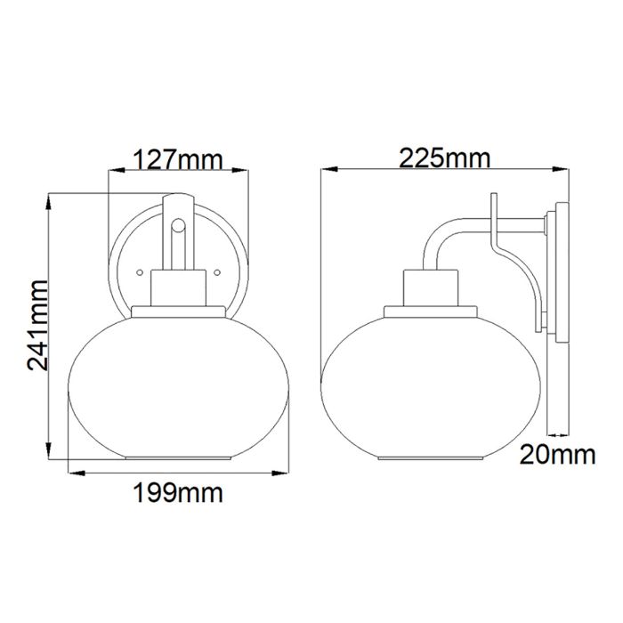 Trilogy 1 Light Wall Light - Brushed Nickel