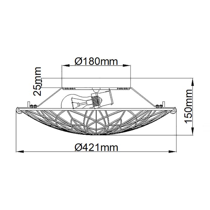 Victory 2 Light Semi-Flush - Valiant Bronze