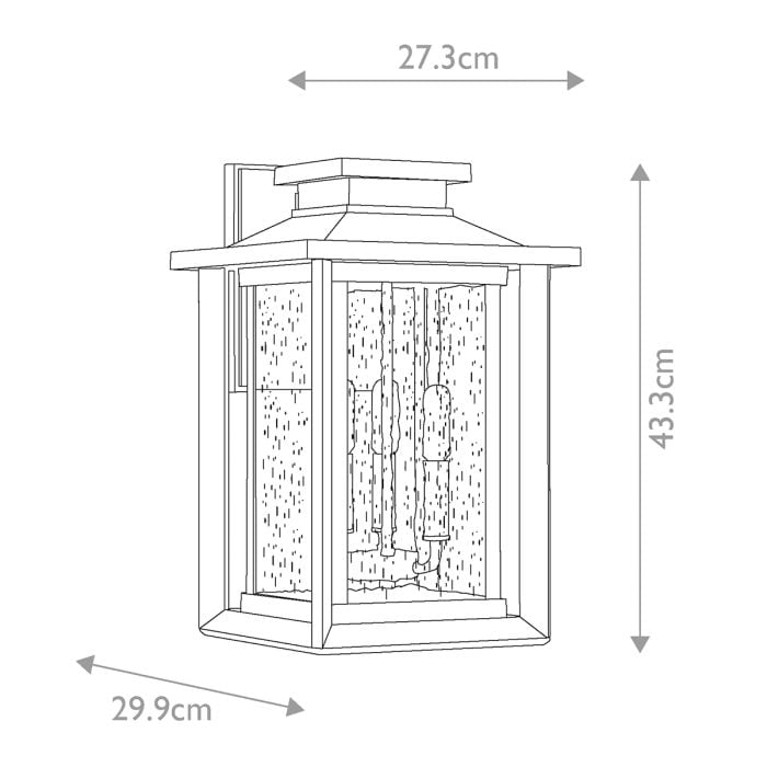 Wakefield 3 Wall Lantern - Large - Earth Black