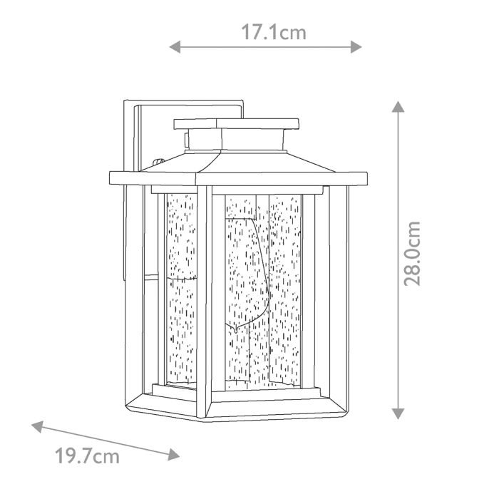 Wakefield 1 Wall Lantern - Small - Earth Black