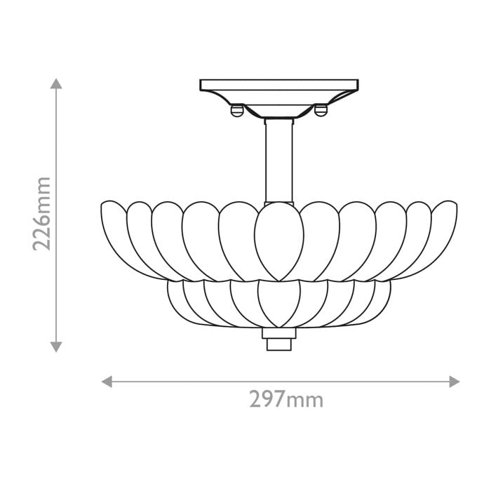 Whitecap 3 lt Semi Flush Medium - Tinted Amber Glass with Mottled Cocoa Brown