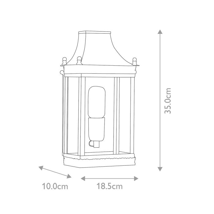 Regents Park 1 Light Wall Lantern - Verdigris - Verdigris