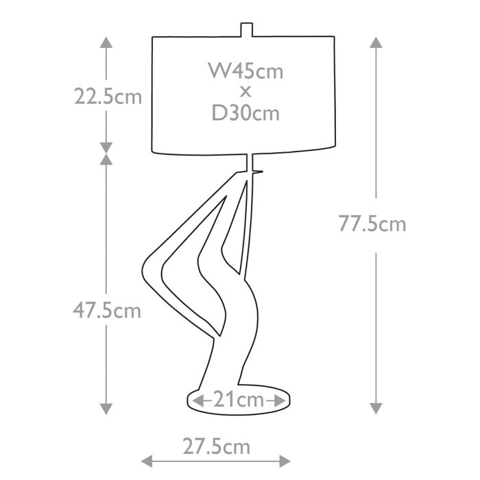 Ribbon 1 Light Table Lamp - Polished Nickel
